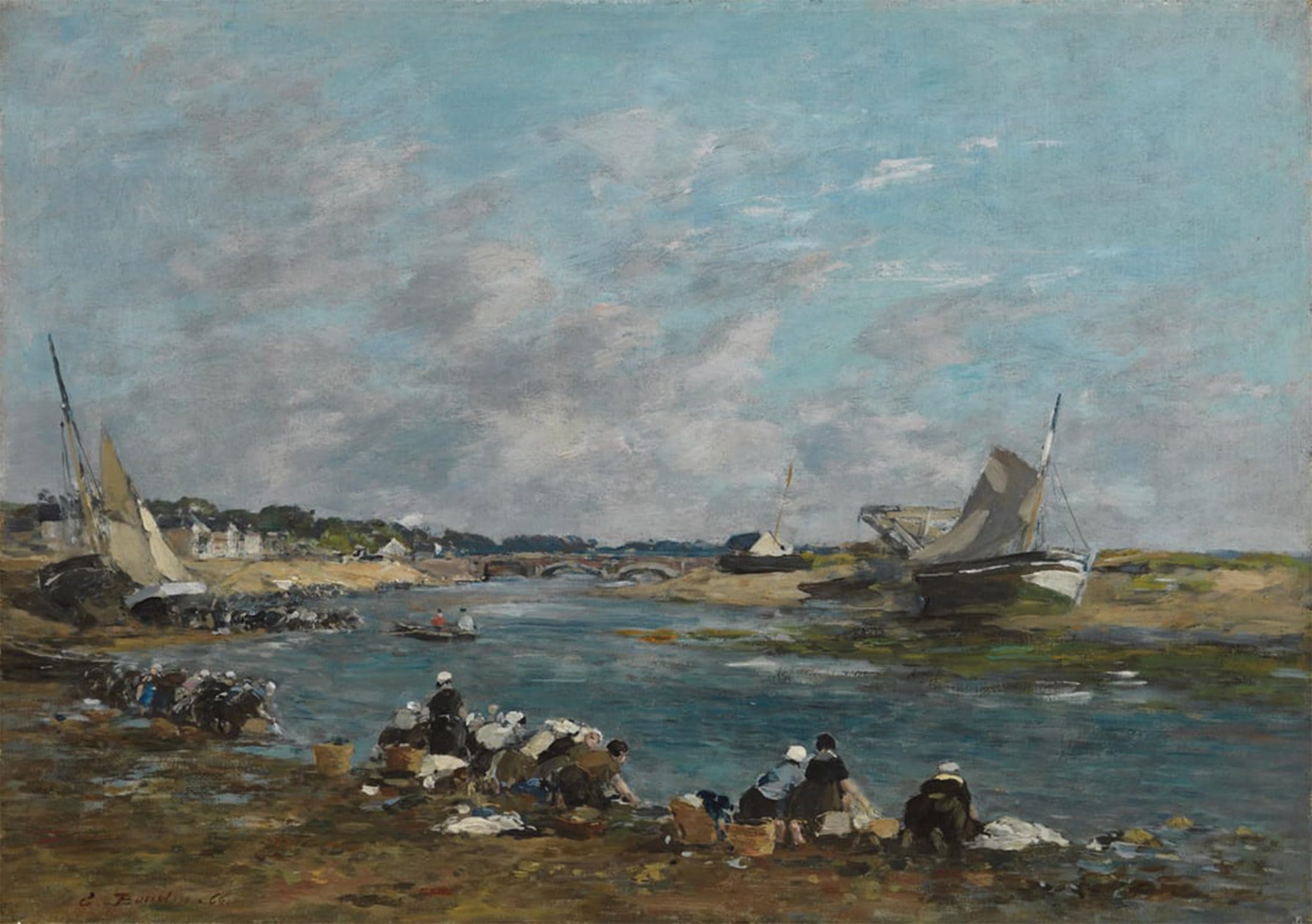 Cuadro decorativo de lienzo 60x90cm de Eugène Louis Boudin pintura vintage 5