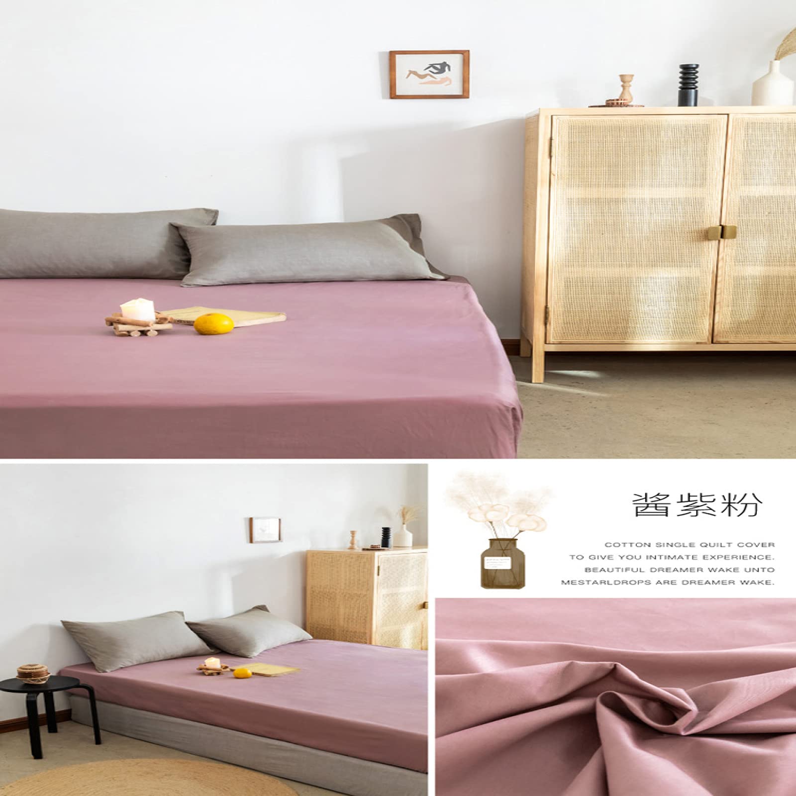 IKITOBI Extra Deep Fitted Bed Sheet Bedding Bed Sheets Plain