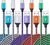 Micro USB Cable, AILKIN 5-Pack 6ft High Speed Nylon Braided Android Charging Cables for Samsung Galaxy J8J7S7S6EdgeNote 5 4, PS4, Motorola, HTC, LG Android Tablets and More USB to Micro USB Cords
