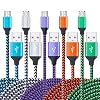 Micro USB Cable, AILKIN 5-Pack 6ft High Speed Nylon Braided Android Charging Cables for Samsung Galaxy J8J7S7S6EdgeNote 5 4, PS4, Motorola, HTC, LG Android Tablets and More USB to Micro USB Cords