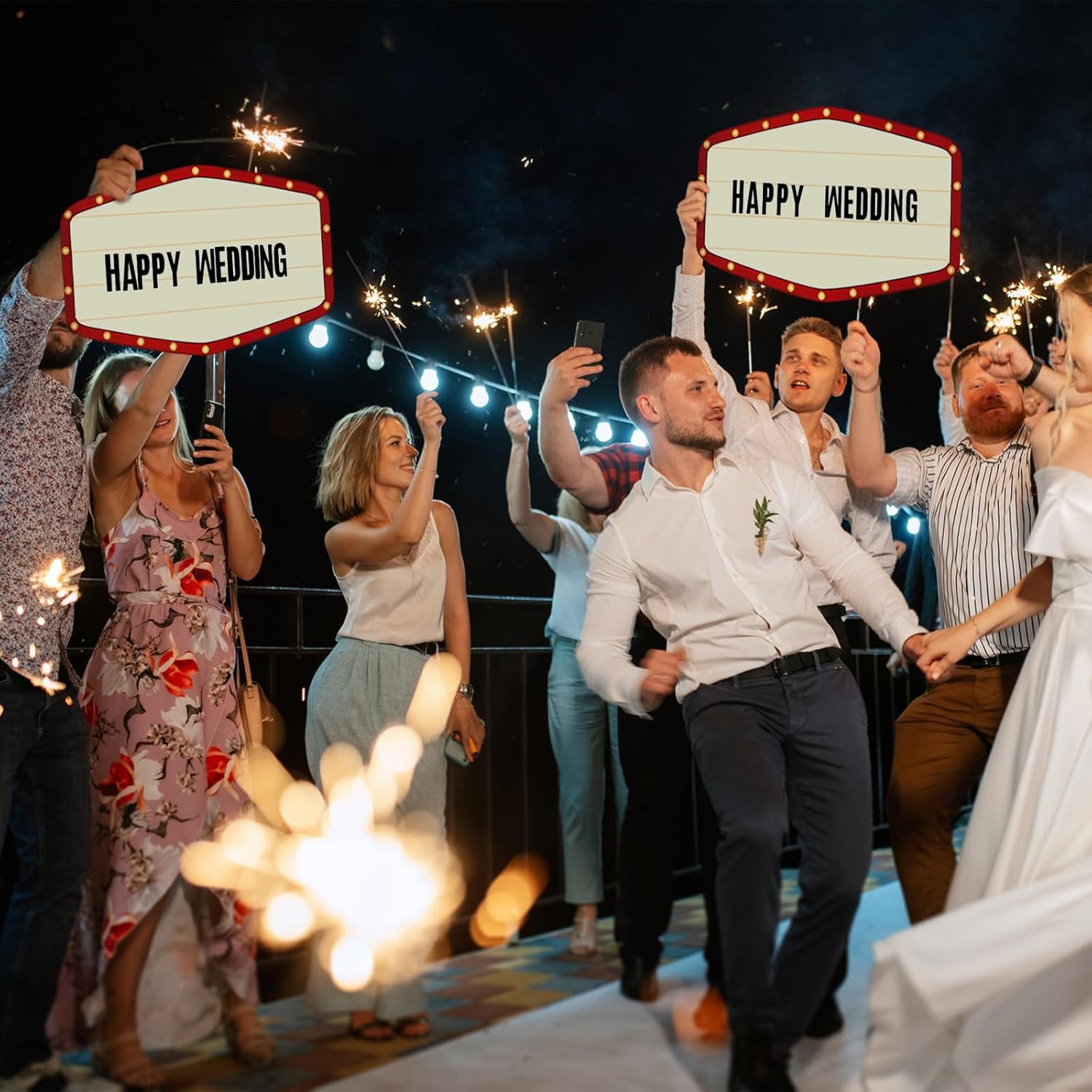 Gerrii 2 Pack Wedding Bottle Service Sign with Letters Sticker Entrance Props for Bridal Party Bottle Service Sign for Nightclub Weddings Parties(Red)