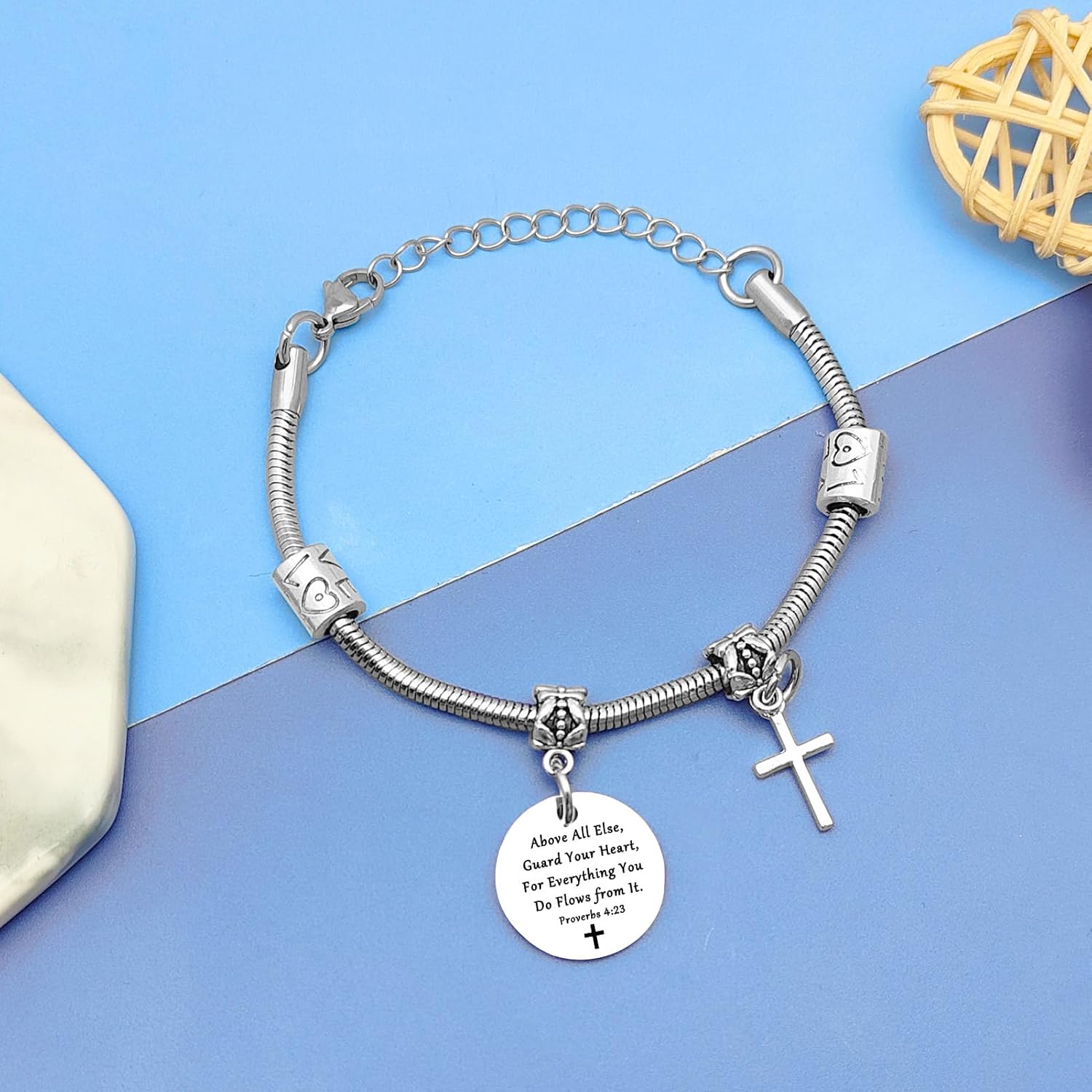 DlaeKua Christian Inspirational Gifts for Women Religious Bracelets Faith Bible Verse Gift Baptism Confirmation Gift Friend Religious Gift Motivation Gifts for Her Christmas Birthday Gifts - Image 6