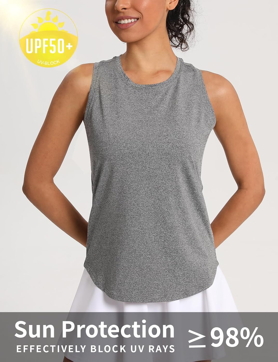 Women's Workout Tops Racerback Athletic Tank Tops Sleeveless Loose Fit Yoga Running Gym Shirts for Women - Image 2