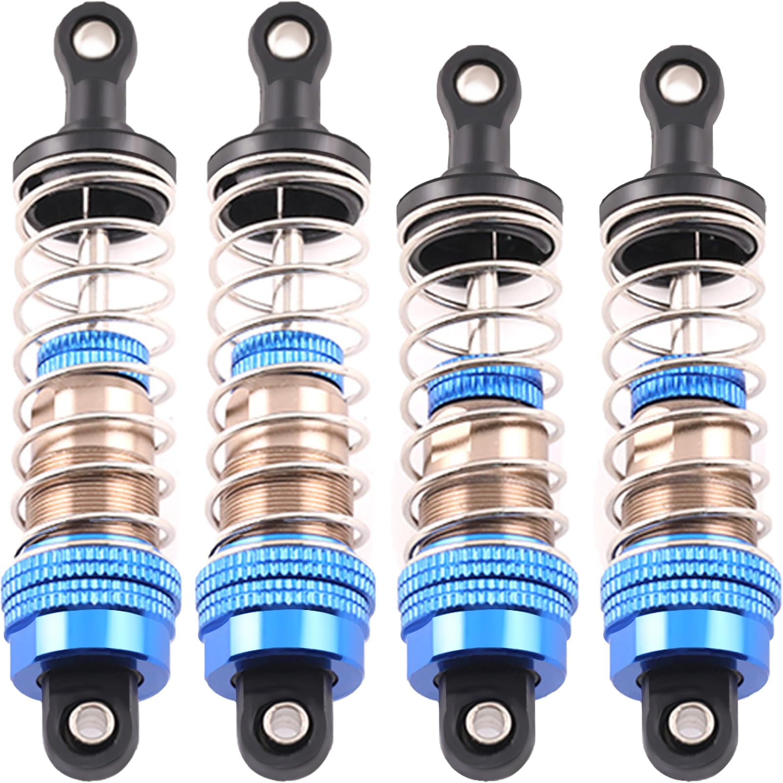 Oil-Fill Shock Absorbers for 1/14 1/16 1/12 RC Cars, 75mm & 81mm Hydraulic Suspension Kit, DIY Refillable Dampers with Alloy Body, Compatible for MJX, HSP, WLtoys, SCY, FMS, Traxxas (Oil Not Included)