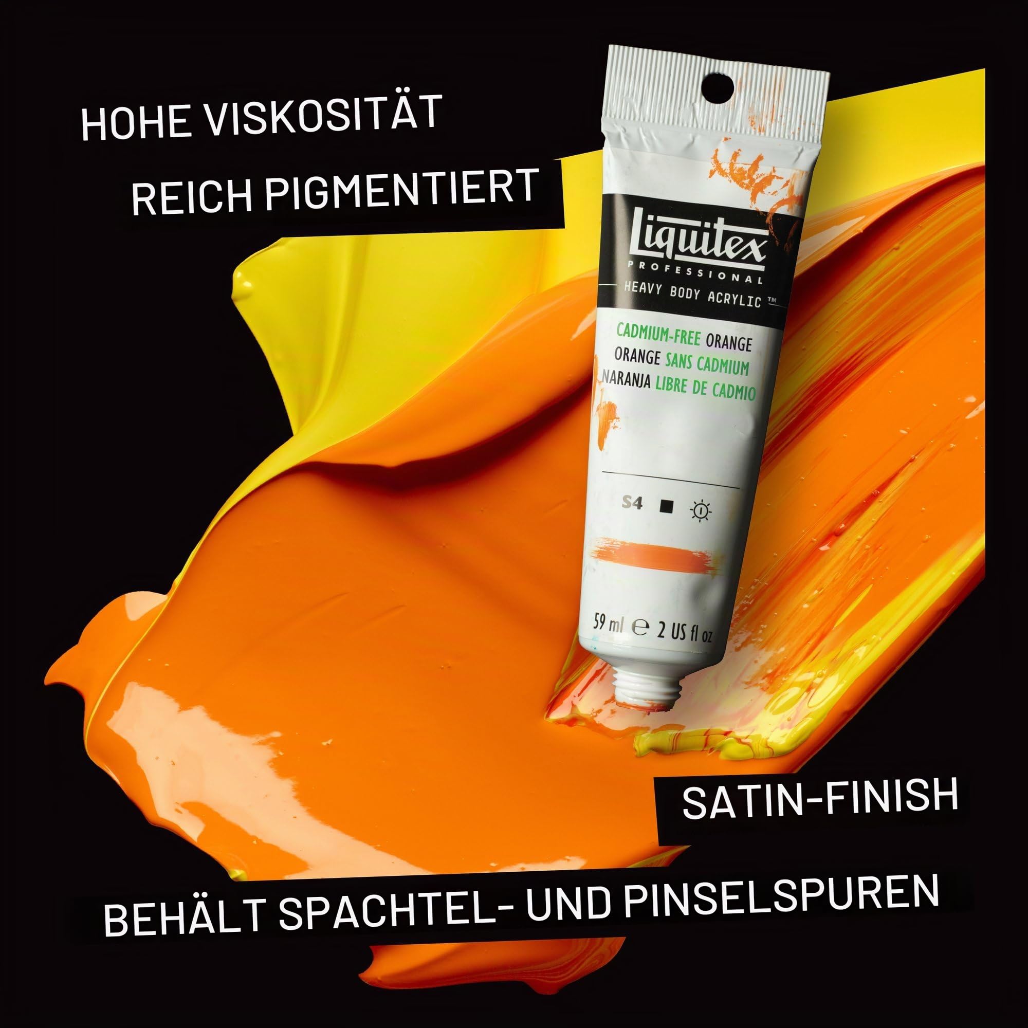 Liquitex 3699309 Professional Heavy Body Acrylfarbe in Künstlerqualität mit ausgezeichneter Lichtechtheit in buttriger Konsistenz, Farbenset - 4 Farben a 59 ml Tuben