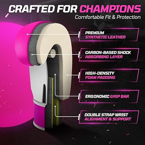 Miniatura 6 de Flexzion Guantes de entrenamiento de boxeo para boxeo, Muay Thai, Kickboxing, bolsa pesada, guantes de boxeo, muñequera, combate de contacto