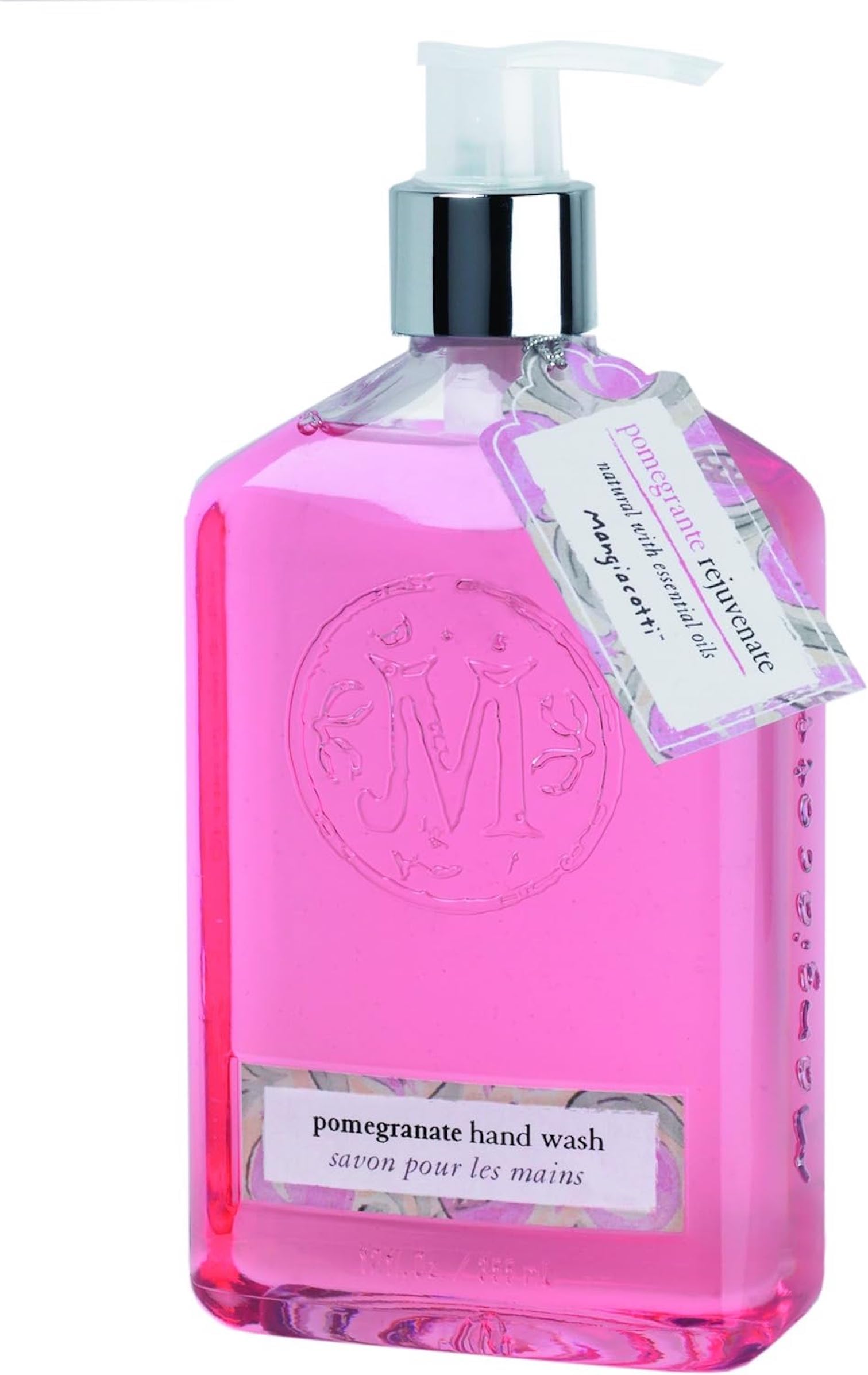 Liquid Hand Soap Naturally Plant Based Hand-Wash with Vitamin E and Fragrant Essential Oils,12-Ounce, Pomegranate