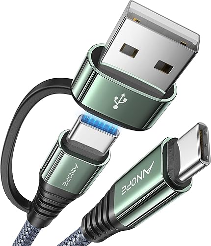 AINOPE 10FT USB C Cable Fast Charging with USB Adapter, Woven 60W USB to USB C Cable Type C Charger Fast Charging 10FT Long USB-C Cables for iPhone 17 Pro Max Air 16/15/14 Xbox X/S Wireless Controller