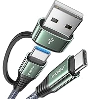Vista 16 de AINOPE Cable USB C a USB C, paquete de 2 cables USB C de 1.5 pies de carga rápida con adaptador USB a USB C, cable USB a USBC de 60 W para iPhone 17