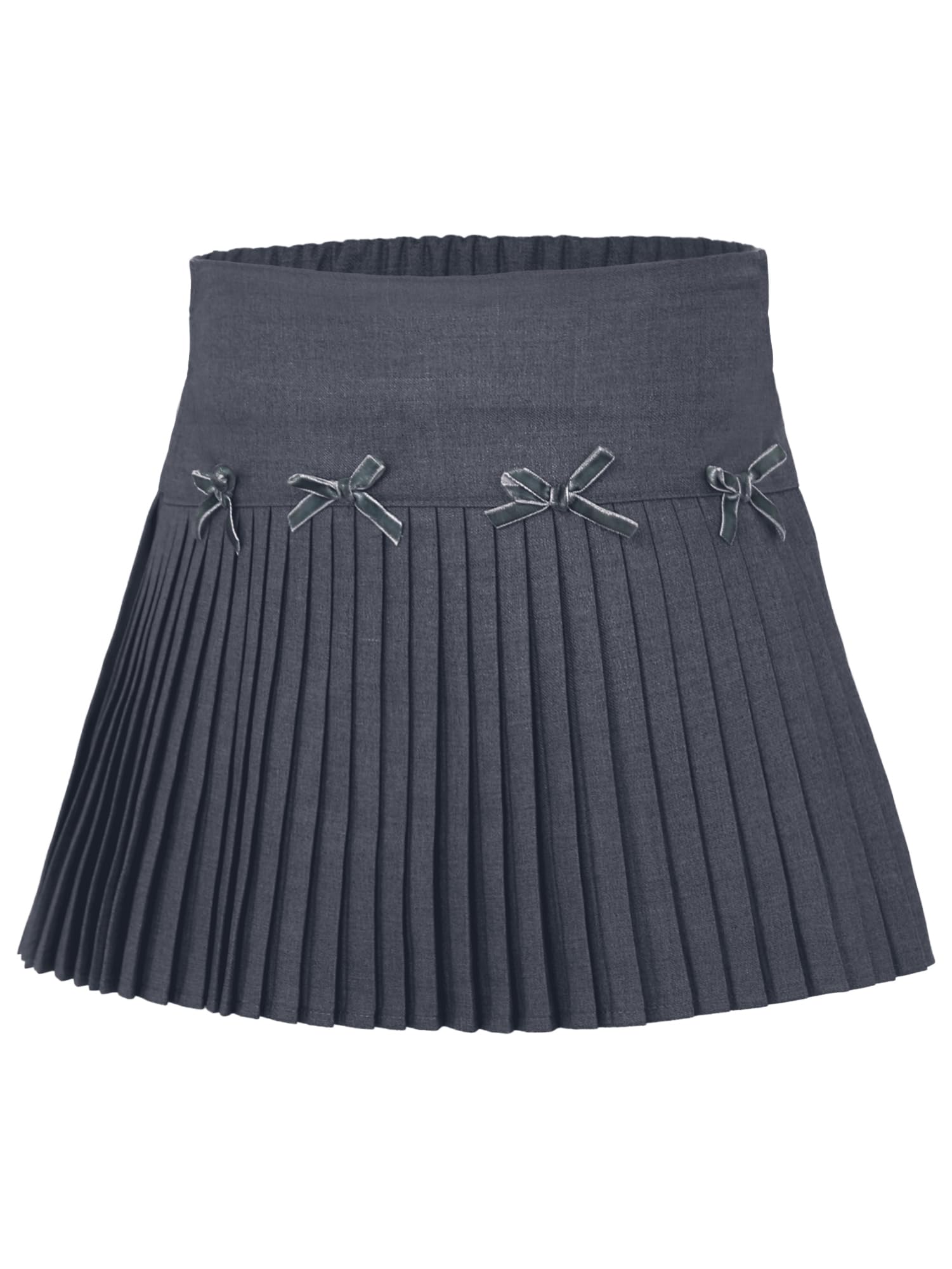 IEFIEL Falda Plisada de Uniforme Escolar para Niñas con Interior Shorts Falda Corta de Básica A-Line de Cintura Elástica Alta Minifalda