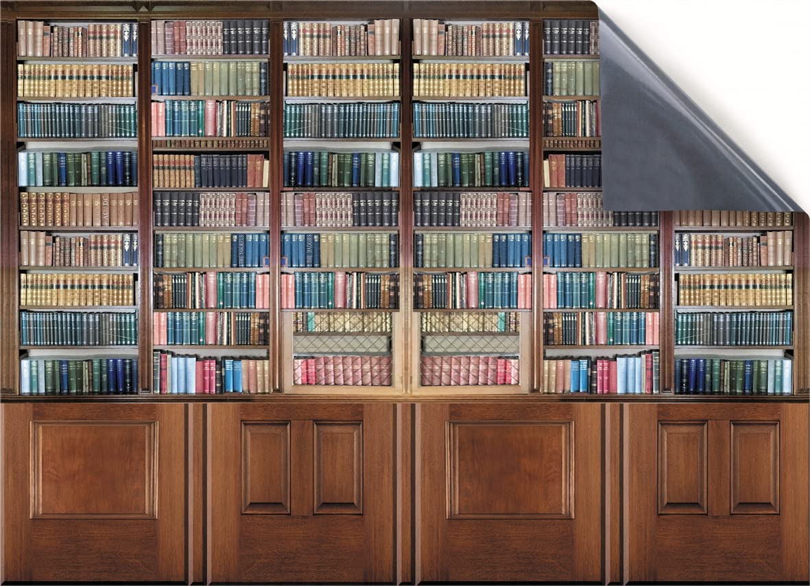 Stick And Go Wood Stick & Go Repositionable Self Adhesive Dolls House Wallpaper 1:12 Scale (1 Sheet) - Library & Panels - No. 156