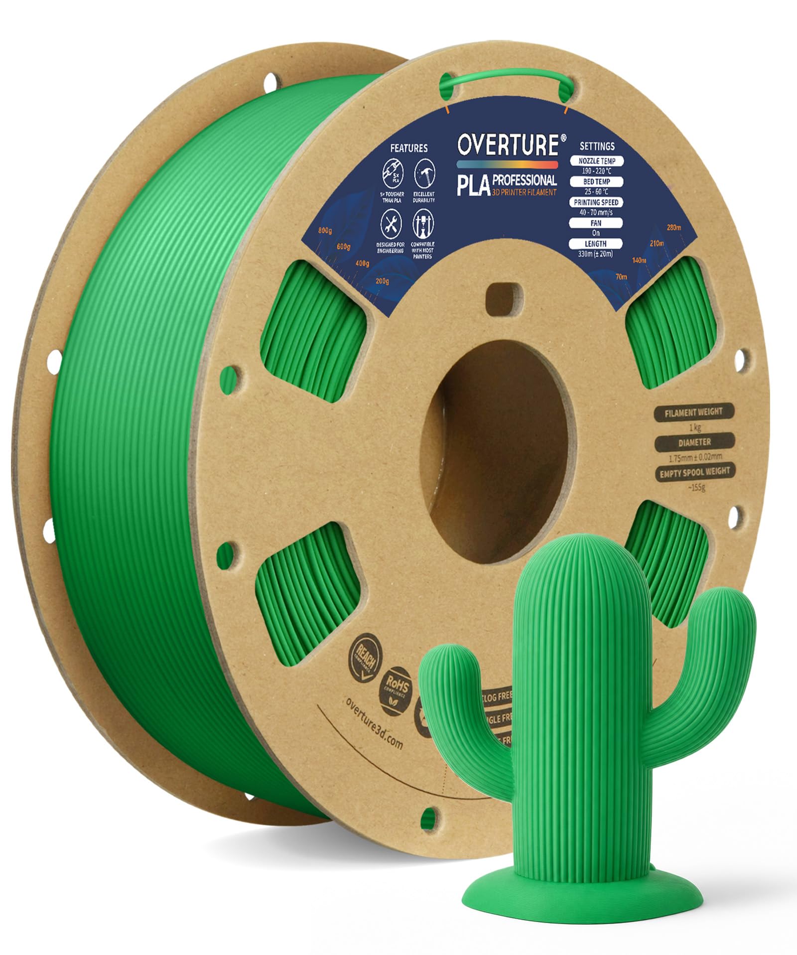 Overture PLA Plus 3D Printer Filament - 1kg Black -10