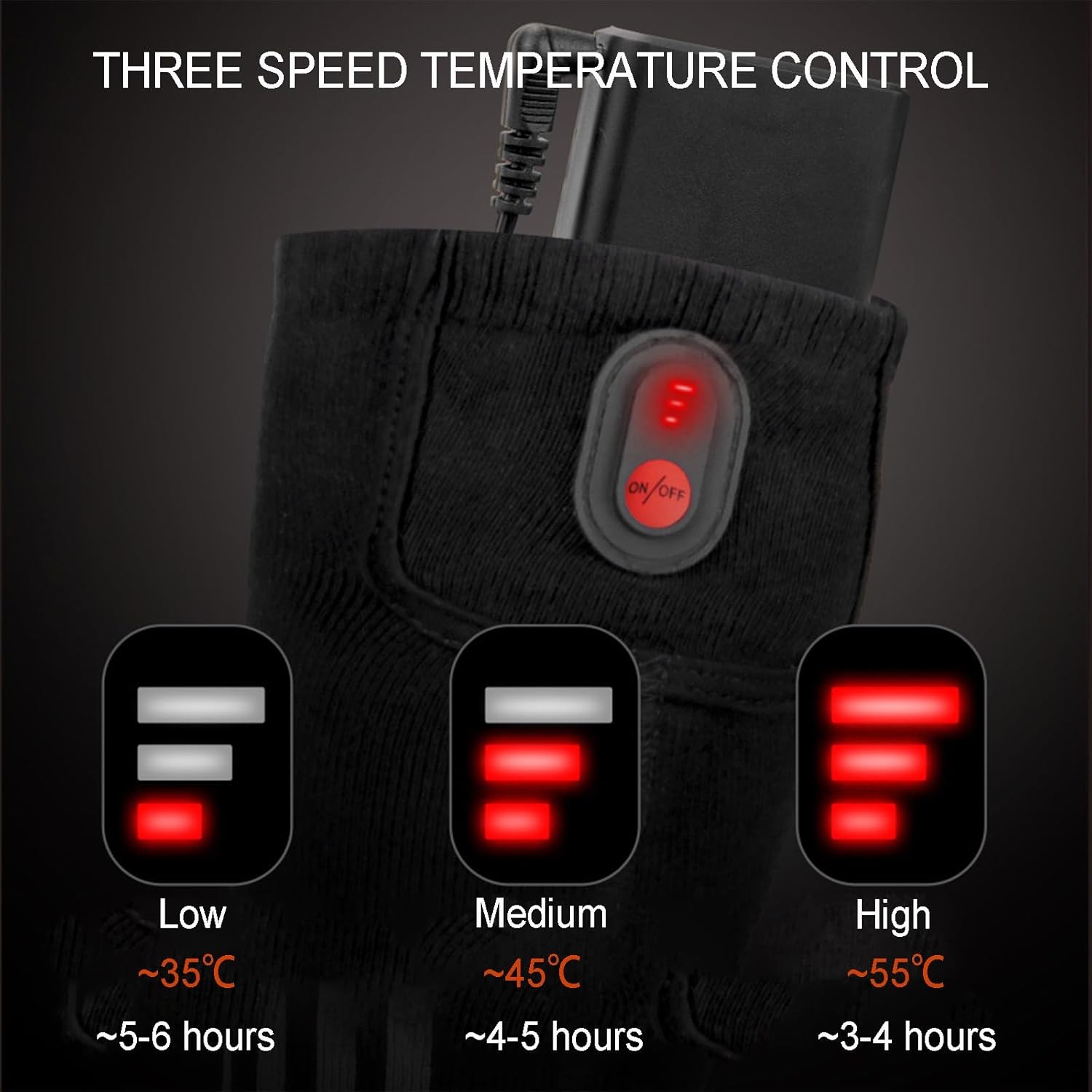 Heated Socks for Men,Rechargeable Heated Socks,3 Heating Levels,Washable,2 * 5000mAh Battery,Winter Foot Warmers for Hunting Skiing Camping