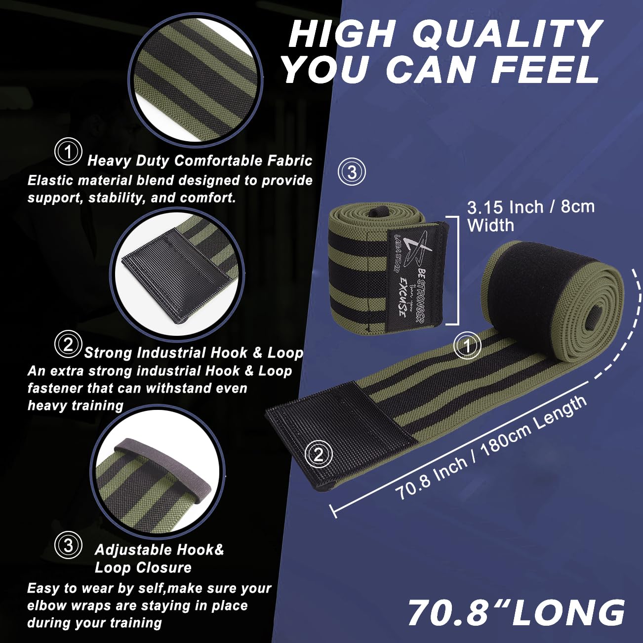 Knee Wraps for Weightlifting (1 Pair),Knee Straps for Squats Cross Training WODs Gym Workouts Weightlifting Fitness & Powerlifting,Alternative Knee Sleeve,72