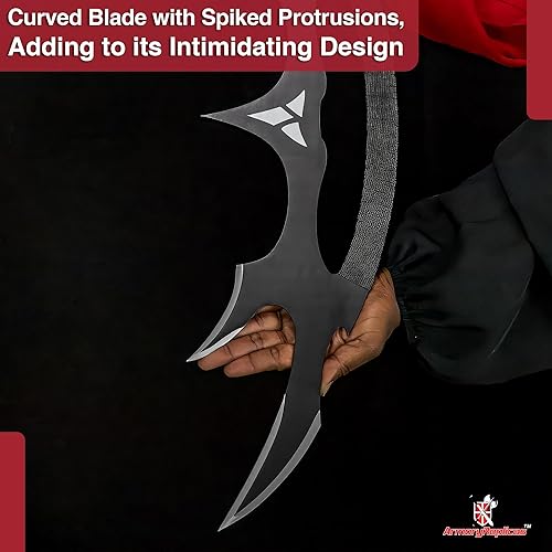 Miniatura 6 de Armory Replicas - Star Sword of Kahless Bat'Leth - Hoja de acero al carbono de 28 pulgadas, diseño de dos tonos, envoltura de mango de nailon -