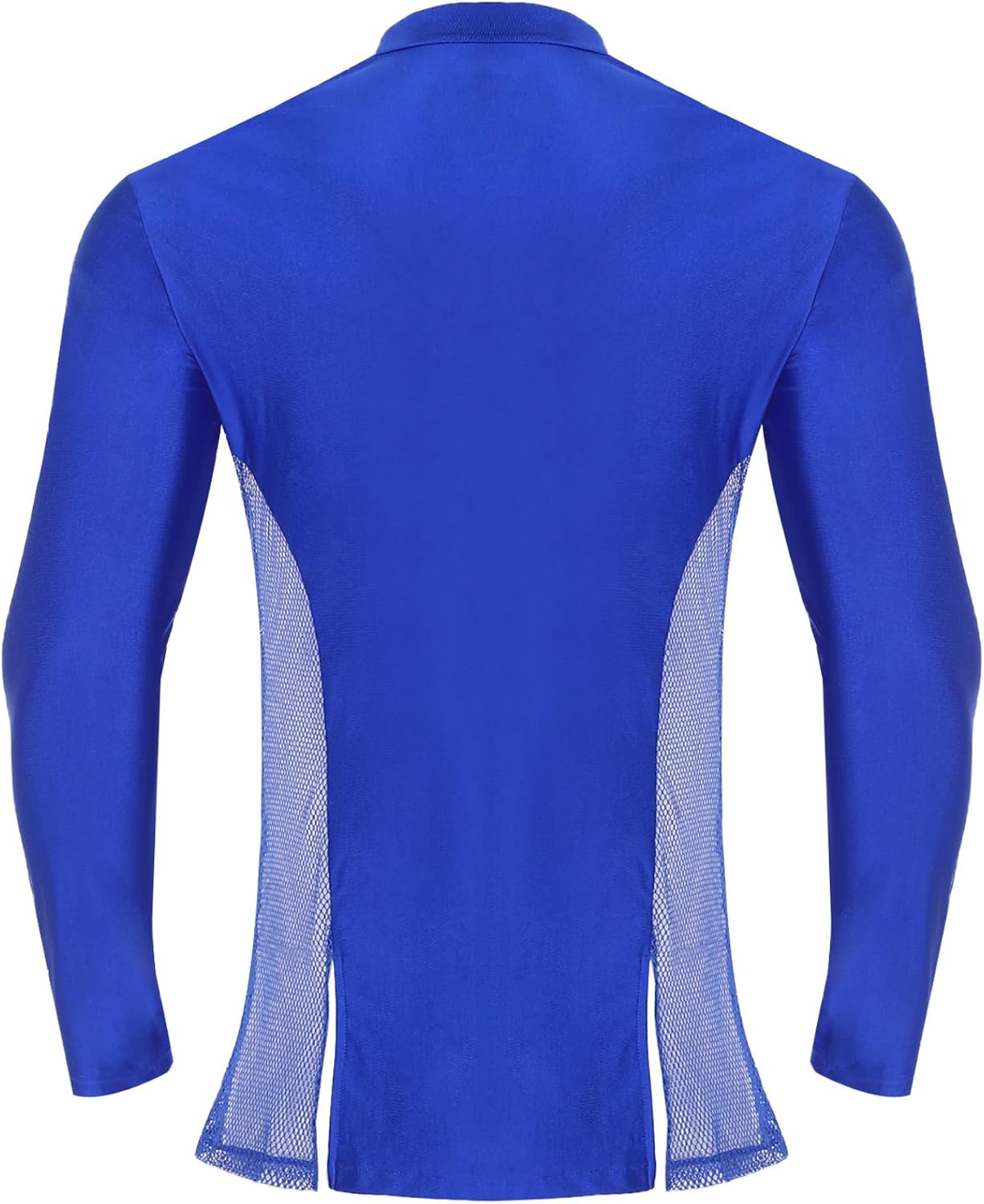 Men Rhinestone Latin Ballet Dance Shirt V Neck Long Sleeve Salsa Cha Cha Tango Ballroom Dance Shirt