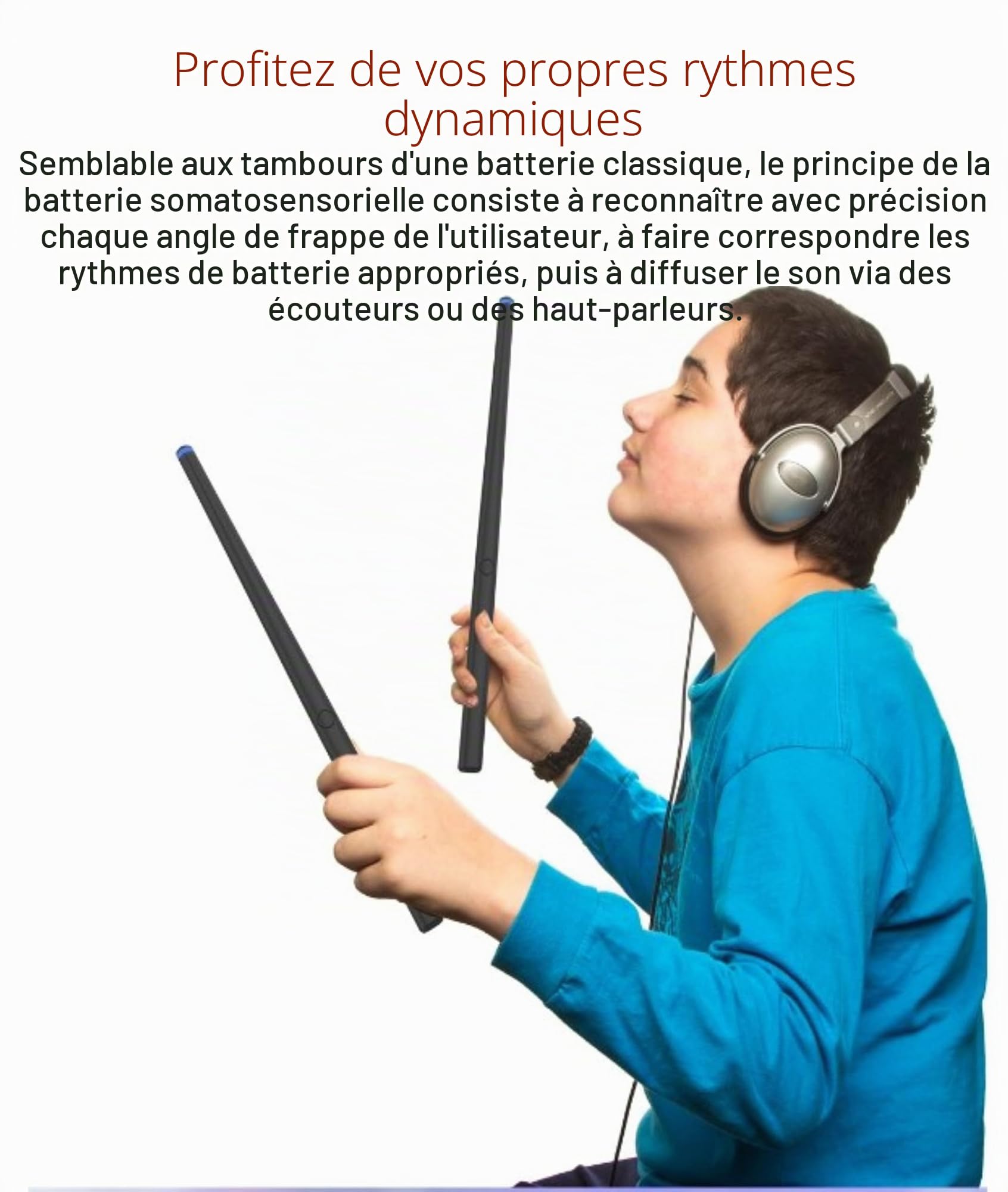 Batterie électronique – 9 Types de Batterie Virtuelle Portable, Machine à Percussion Numérique de Poche avec Leçons, Support MIDI pour Professionnels, Cadeaux, Adultes, Enfants