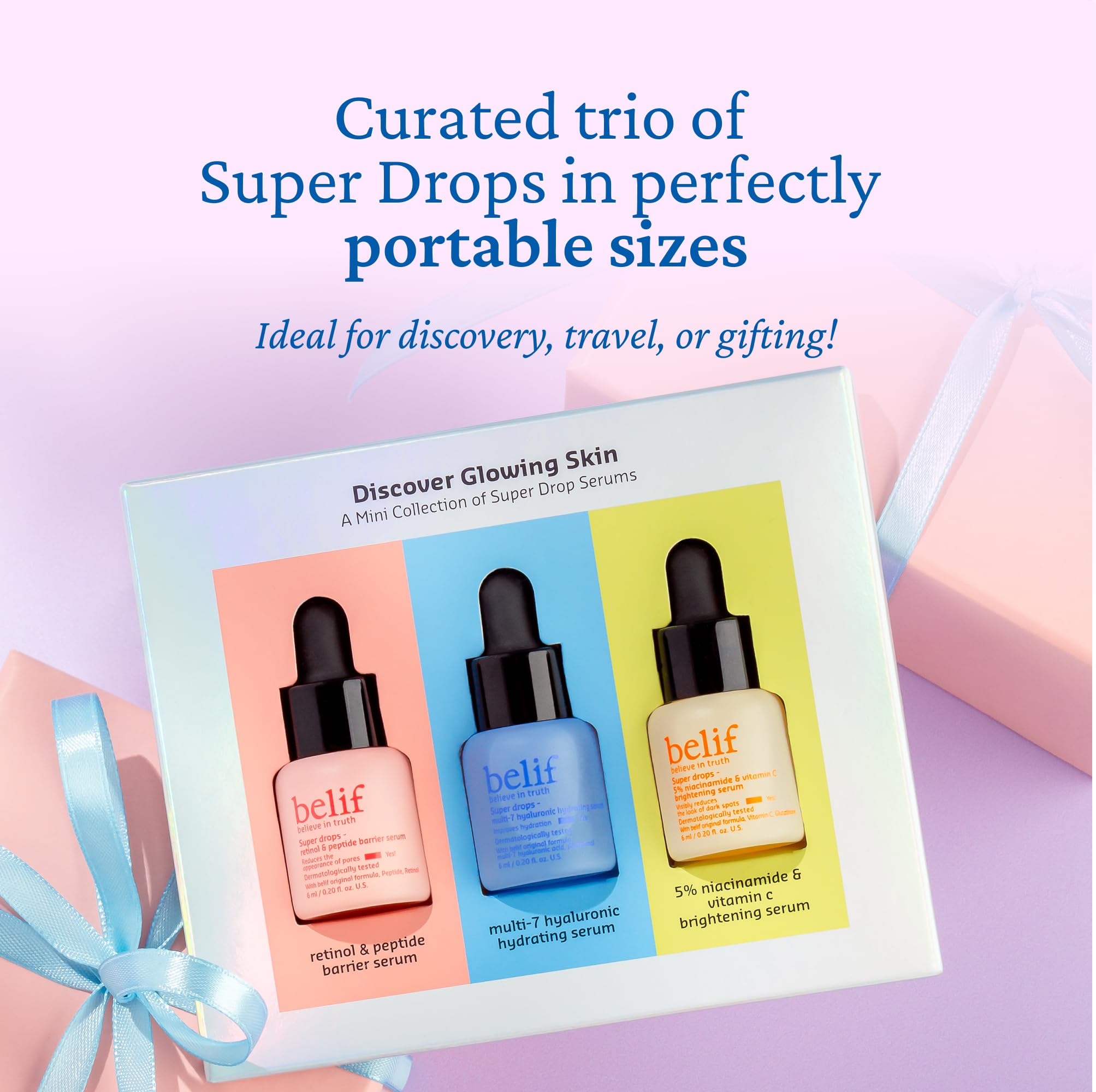 belif Super drops - discover glowing skin mini kit, Multicolor, 18 ml (Pack of 1) - Image 3