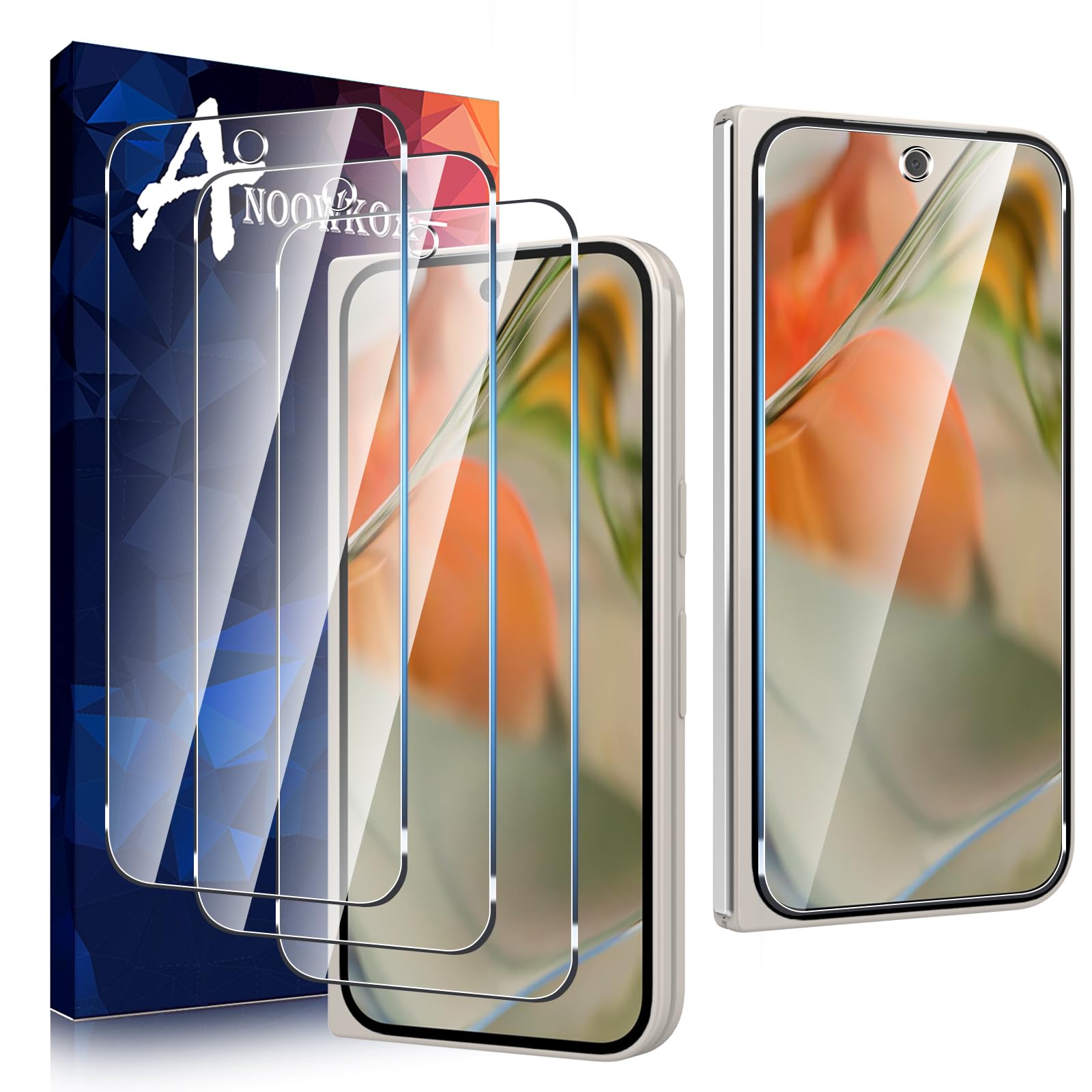3 Pack Designed for Google pixel 9 Pro Fold Screen Protector Tempered glass film.Anti-Breakage.Anti-Scratch no Bubbles 9H hardness. Easy Installation。for pixel 9 Pro Fold