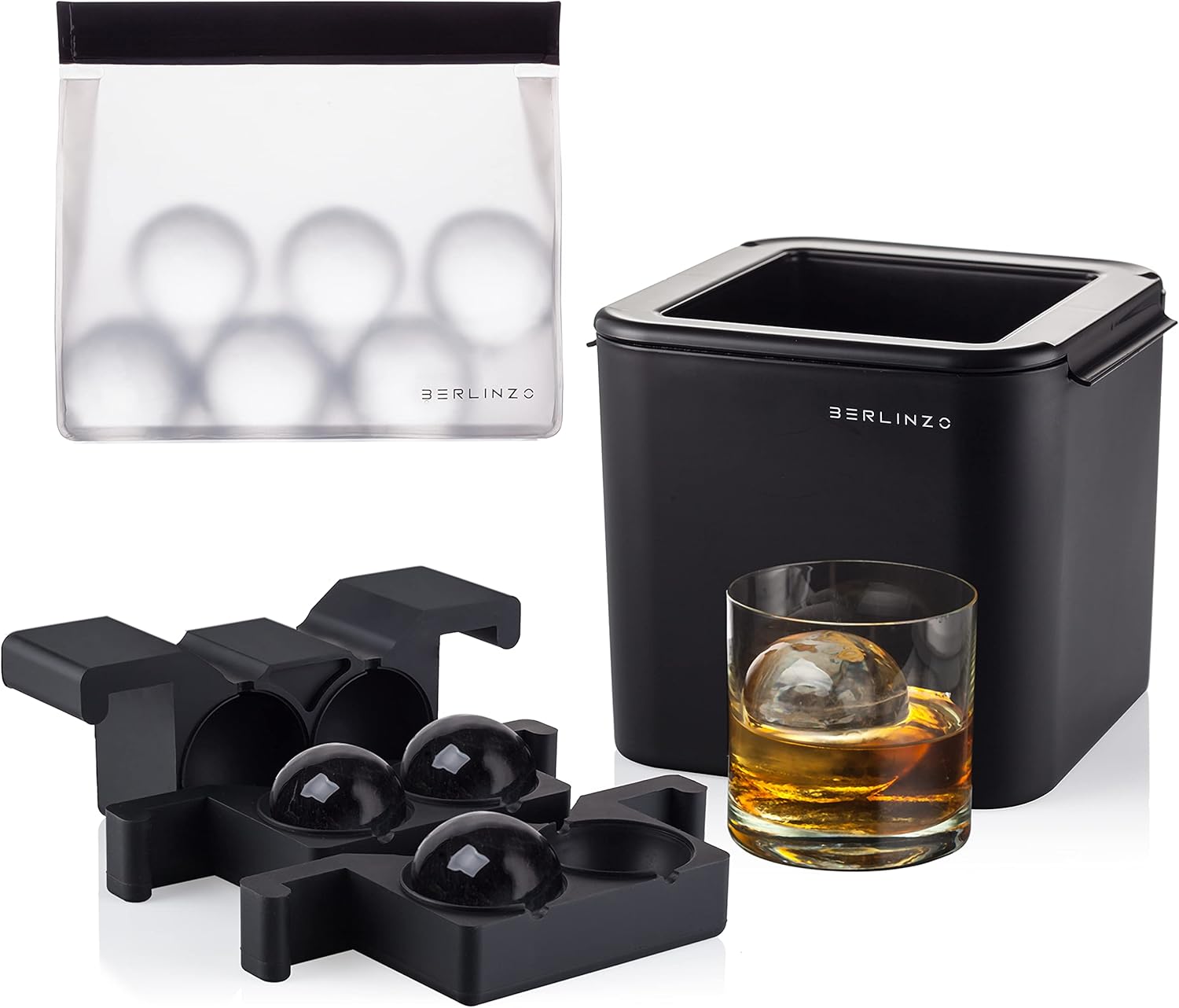 Premium Clear Ice Ball Maker Mold Whiskey Ice Ball Maker Large 2.4