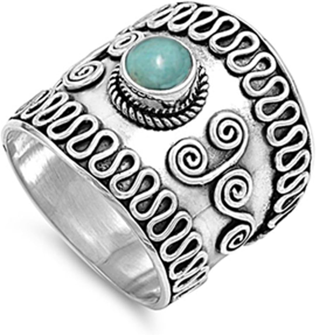 Select Your Color Sterling Silver Stunning Women's Bali Ring