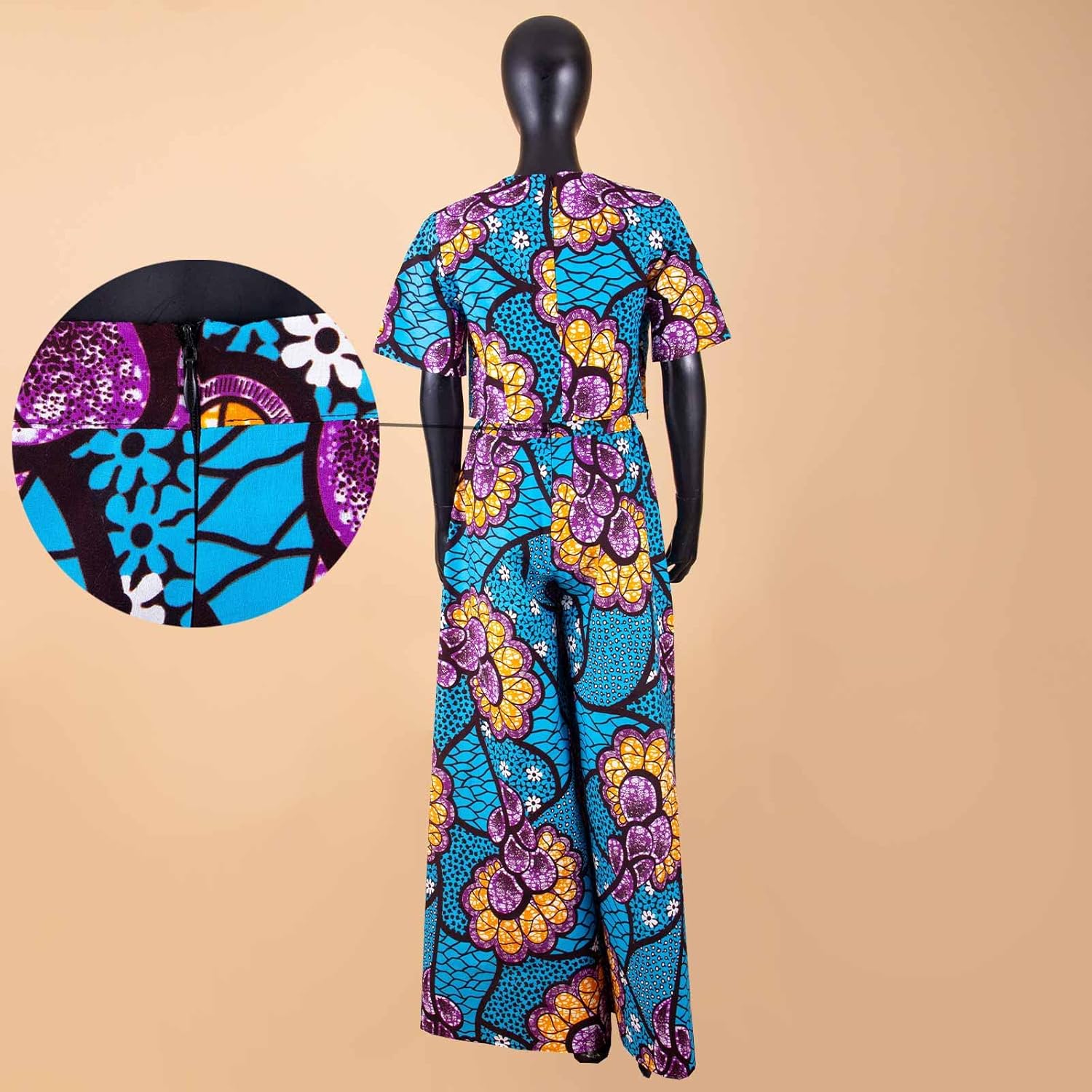 African Suits for Women Short Sleeve Crop Top and Pants 2 Piece Set Outfits Dashiki Plus Size Casual Tracksuit - Image 3