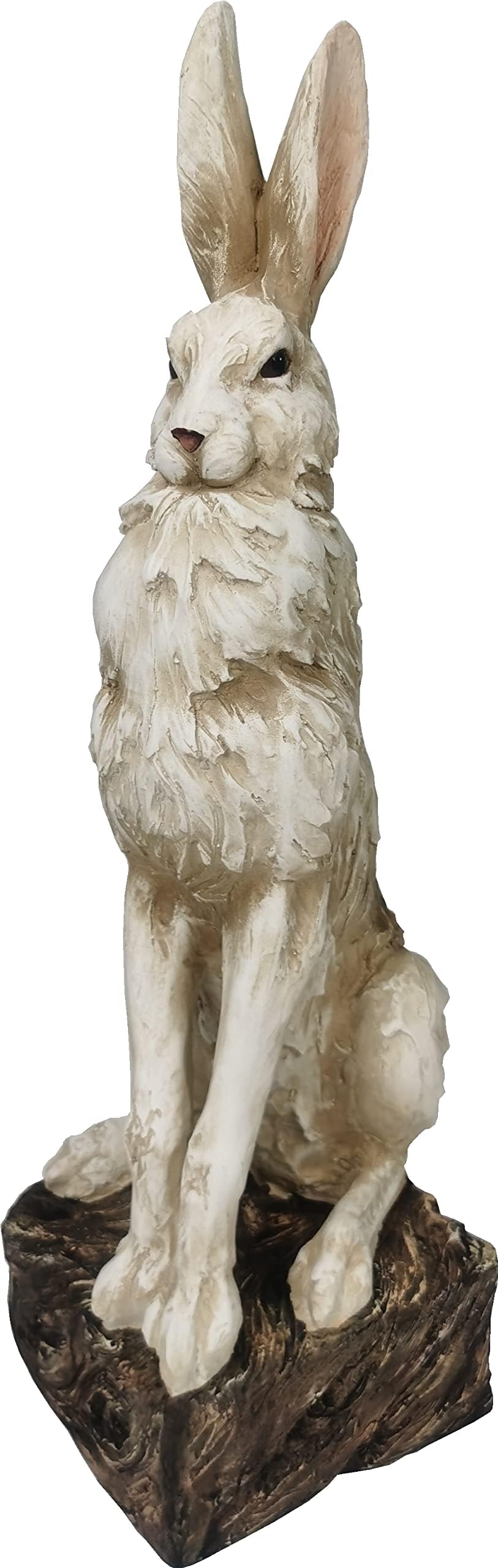 Large Size Noble Sitting Rabbit Bunny Realistic Rabbit Happy Easter Bunny Magnesium Oxide Stone Sculpture Decorations for Indoor Outdoor Garden Statue 30'' High