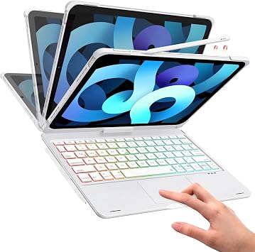 2025 New ModeliPad Air 11-inch Keyboard M3 2025/M2 2024 iPad Air5/Air6 Keyboard iPad Pro 11 4th/3rd/2nd/1st Generation Keyboard Case 360  Rotation 180  Flip With Touchpad 7-Color Backlight Fast