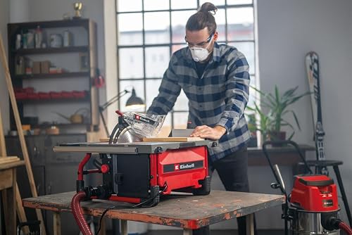 Einhell Table Saw TE-TS 10 (2000 W, Cutting Height 89 mm, Blade Ø 254 mm, Table Extension, Corner Stop, Parallel Stop, Pusher, Connection for Vacuum Cleaner) - 3