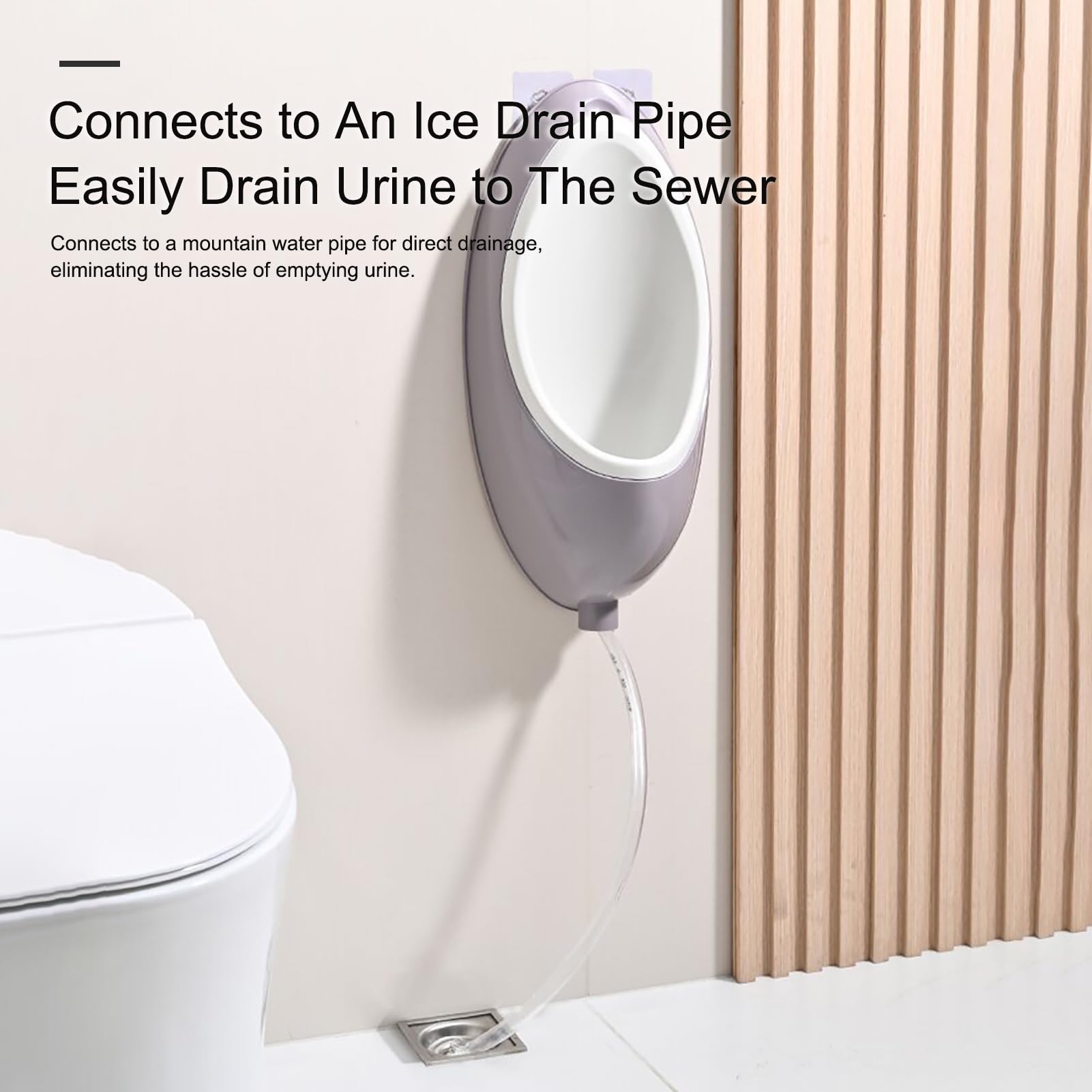 Urinal Sin Agua con Manguera, Desviador de Orina a Prueba de Salpicaduras con Surco de Profundidades, para El Hogar, Baño Exterior, Desviador de Orina, Baño(Green)