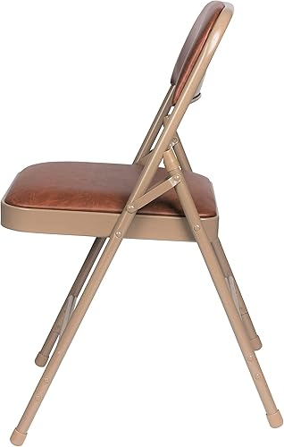 Miniatura 58 de OEF Furnishings Paquete de 4 sillas plegables acolchadas de vinilo de alta calidad, color gris, ideales para el hogar, la oficina o los eventos