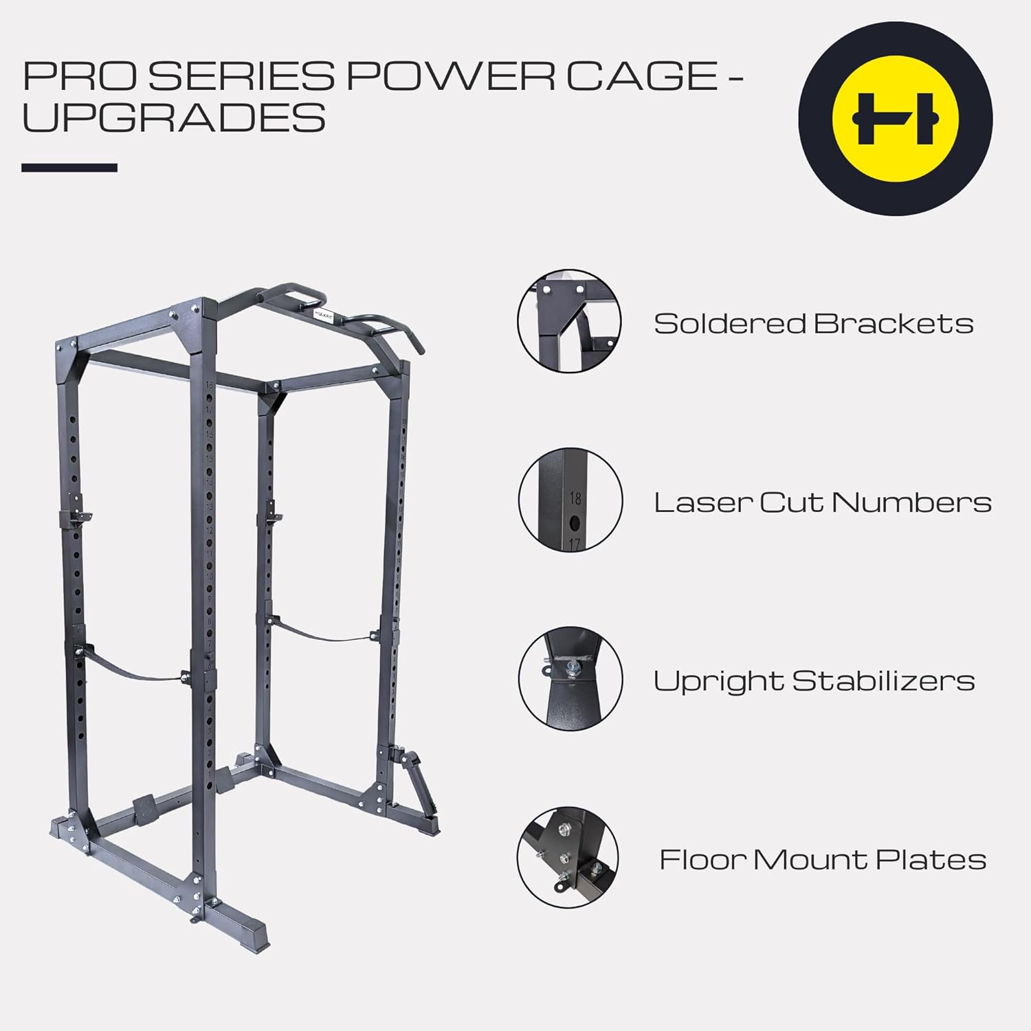 HulkFit Multi-Functional Adjustable Pro Series Power Rack Power Cage Exercise Equipment for Home Gym with Squat Rack Attachments and Accessories - Bench Press, Squats, and Deadlifts - Multicolor