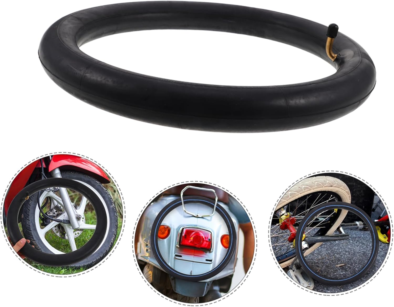 2pcs Black Electric Bike Inner Tube Replacement for Cart Wheels