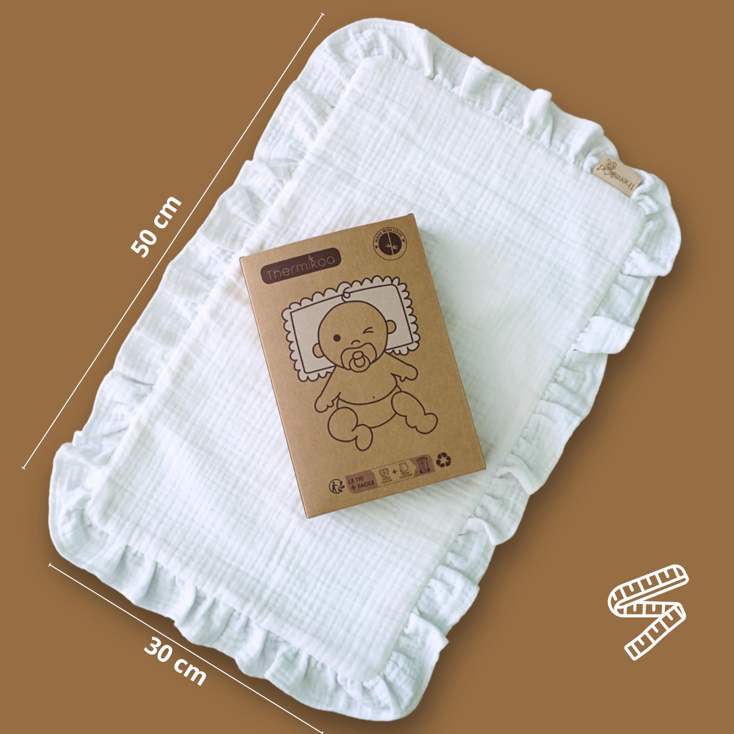 Mussole Neonato per Navicella XL 100% Cotone Mussola Spugna Protezione Assorbente Materassino Senza Plastica 50x30 cm