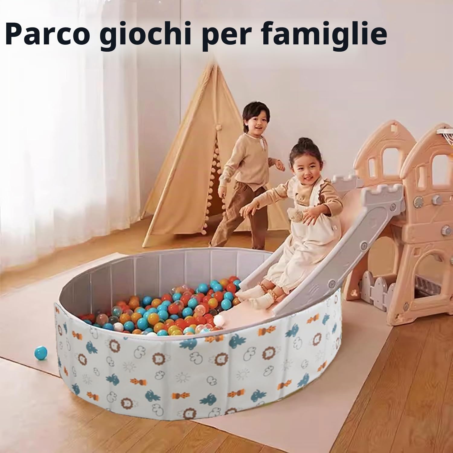 Piscina con palline pieghevole, parco giochi per bambini, camera per bambini (piscina a palline, 120 cm)