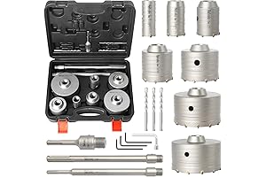 17 Pieces Concrete Hole Saw Kit: Reliable Construction for Concrete Drilling
