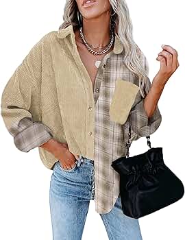 Chemisier Chic Femme - Femmes Hiver Mode Haut Chemisier Velours à Manches Longues Solide élégant Chemise Bouton Poche Décontracté Petit Haut Chemisie