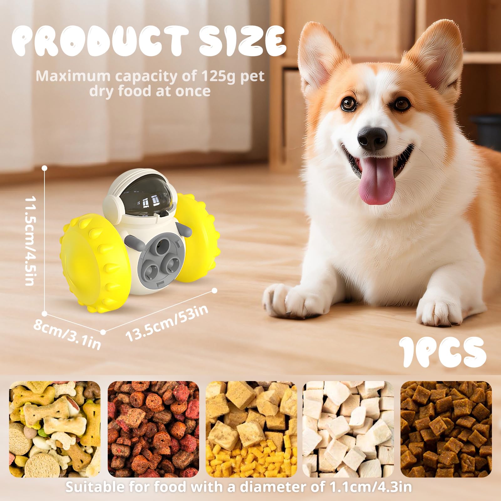 Shyllin Gioco Interattivo per Cani, Giochi per Cani Indistruttibile, Gioco Cane Mangiatoia Premietti, Dispenser di Dolcetti Cane Palline,Alimentazione Lenta, Slow Feeder per Migliorare la Digestione
