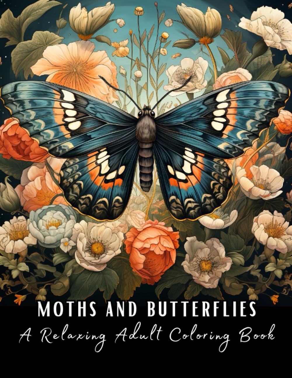 Moths and Butterflies: A Relaxing Adult Coloring Book