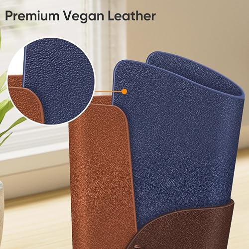 Miniatura 2 de Fintie Soporte para lentes funda de cuero vegano antiarañazos para escritorio o mesita de noche, Marrón oscuro