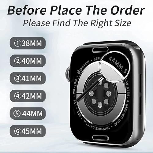 Miniatura 2 de Zsuoop Correa de metal de acero inoxidable compatible con correas de Apple Watch de 1.496 in 1.575 in 1.614 in 1.654 in 1.732 in 1.772 in con funda