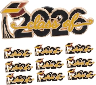 Class Brooch Alloy Graduation 2026 Souvenir Zinc of 10pcs Pin | Black Finish, Lightweight Collectible Piece, School Events and Daily Wear