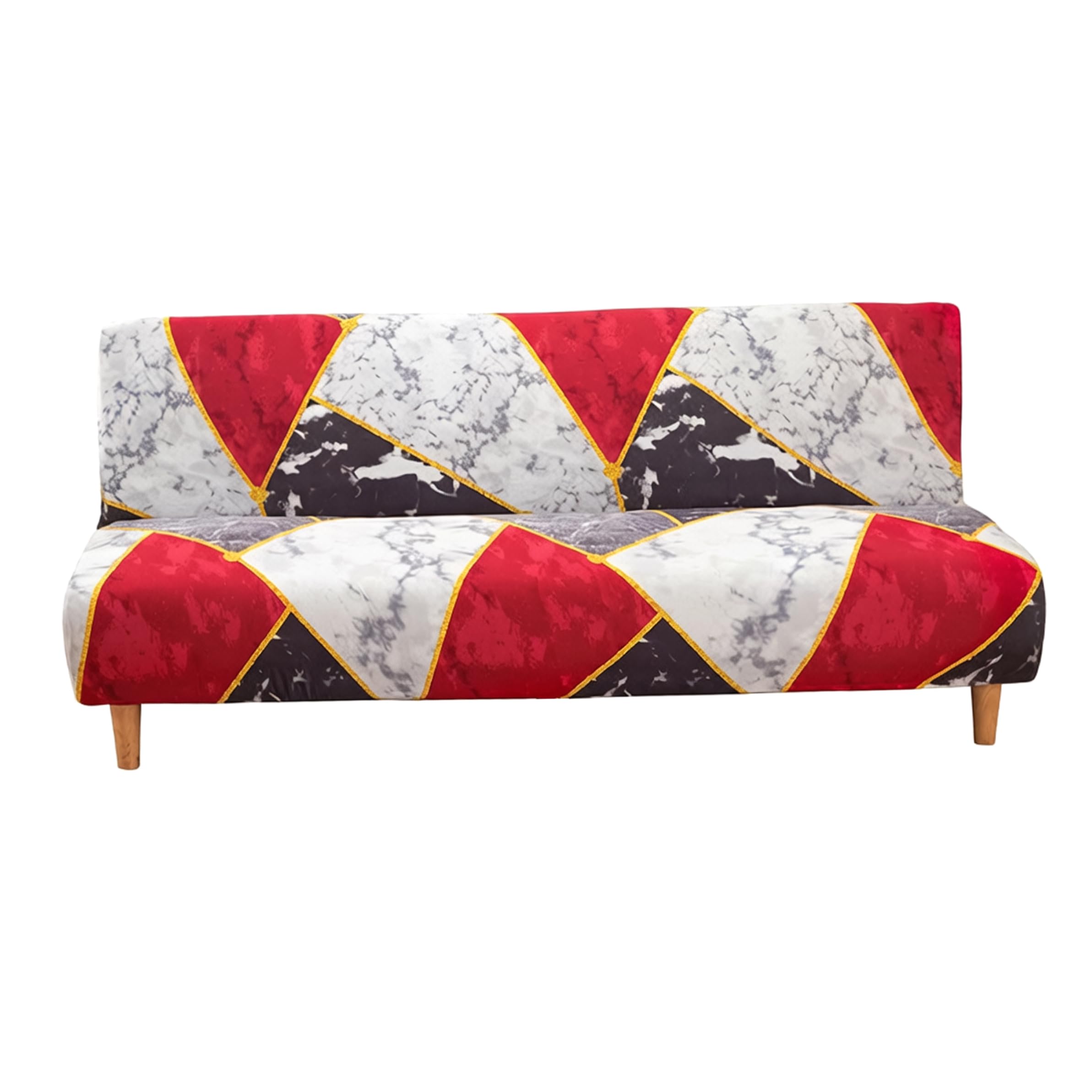 Housse de futon de taille standard extensible rouge pour canapé convertible 190-210 cm
