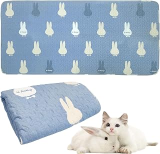 PINVNBY Washable Rabbit Cage Liners, Thickening Guinea Pig Cage Liners Bunny Bedding Small Animals Sleep Pad for Hamster Chinchilla Cats Puppies(27.5“ W x 59” L)