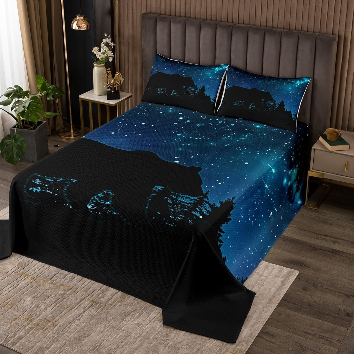 Homewish Cartoon Car Kids Bedspread King Size,Excavator Tractor Train Tank Car Bedding Set for Boys Girls Room Decor,Rocket Cloud Truck Coverlet Set 3Pcs,Construction Vehicle Quilt,2 Pillowcases