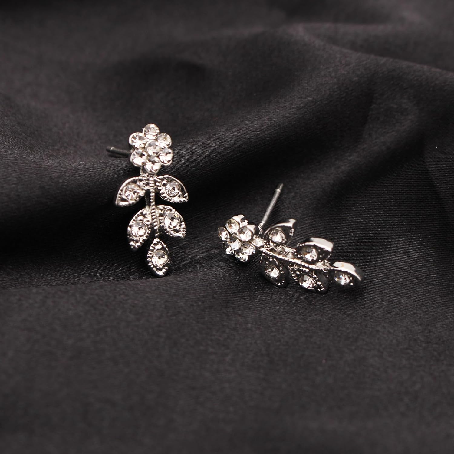 Austrian Crystal Rhinestone Choker Necklace Dangle Earring Link Bracelet Jewelry Set for Brides Bridesmaid Prom Costume Accessories for Women - Image 5