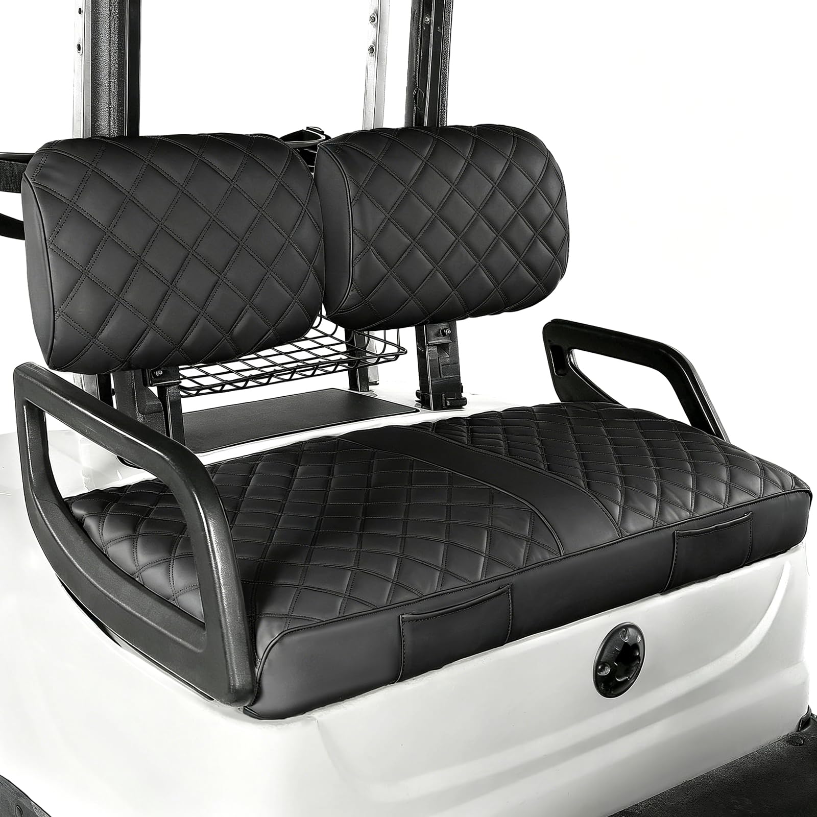 WEIMELL Vinyl Leather Golf Cart Front Seat Cover for Yamaha G2-G22 - Black
