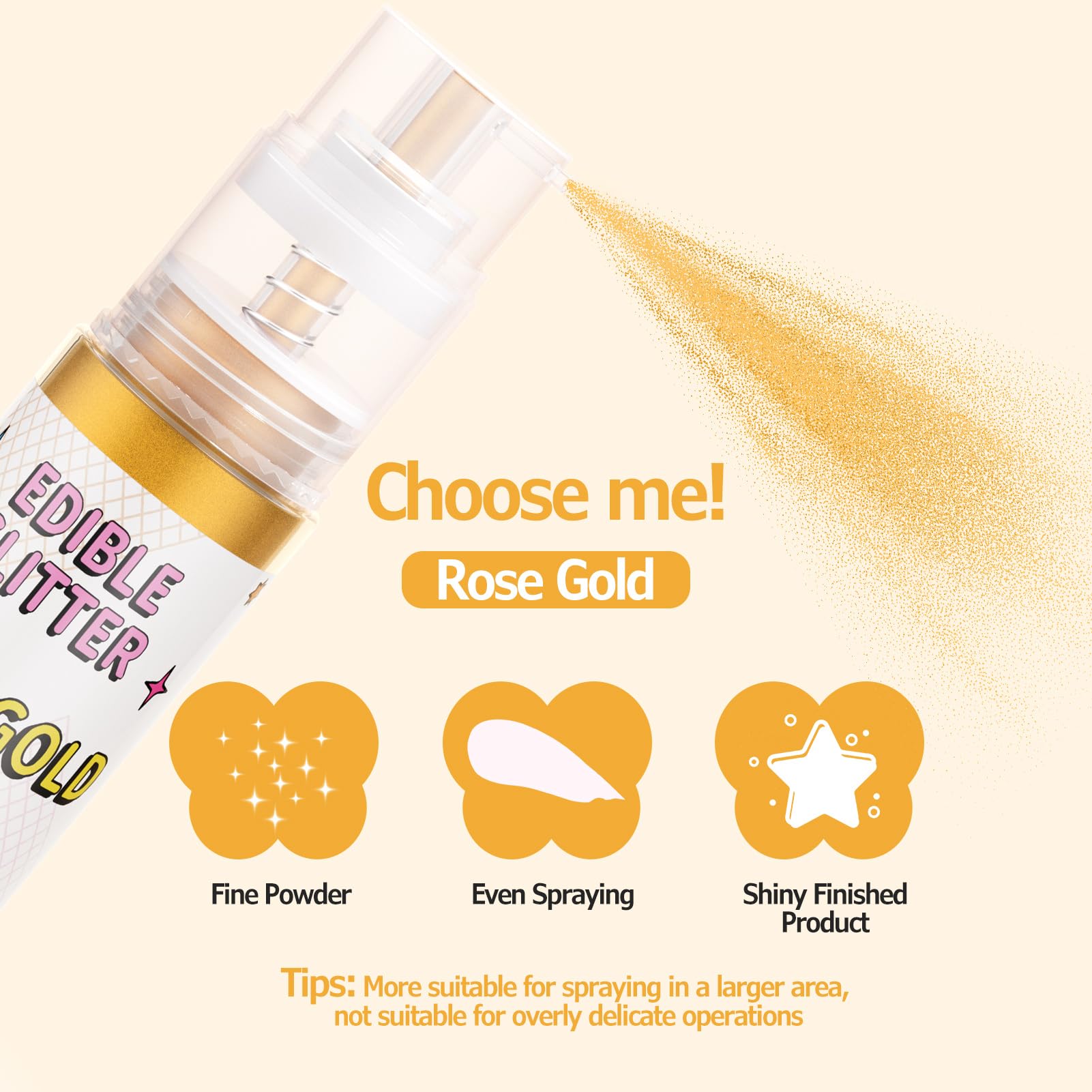 Waysroma Purpurina Comestible Spray Oro 5g Polvos Decoración Tartas
