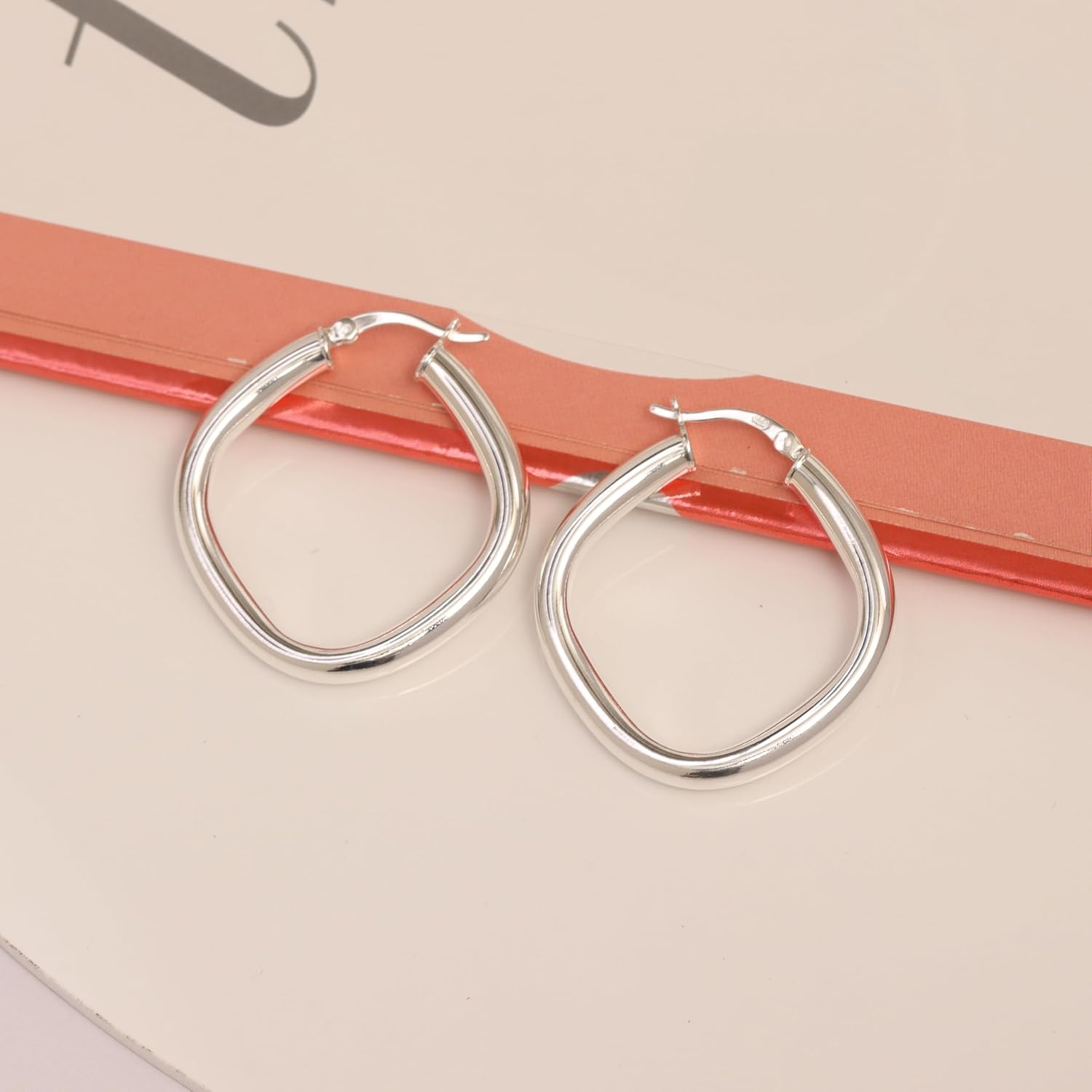 LeCalla 925 Sterling Silver Twisted Hoop Earrings for Women | Lightweight Hypoallergenic Handmade Classic Twist Click-Top Hoop Earrings