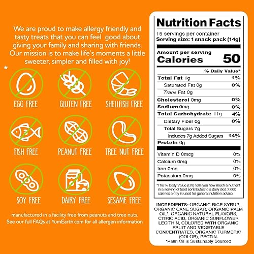 Miniatura 2 de YumEarth Organic Chewys Caramelos Masticables con Sabor a Fruta - Apto para Alergias, Sin Gluten, Sin OGM, Vegano, Sin Colorantes Artificiales -